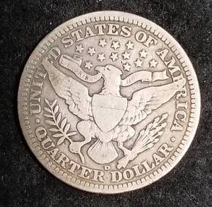 1909-D BARBER SILVER QUARTER