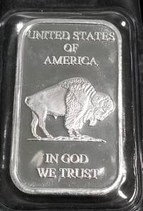 1 TROY OZ. .999 FINE SILVER BAR INDIAN BUFFALO DESIGN SEALED
