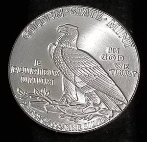 2 TROY OZ. .999 FINE SILVER INCUSE INDIAN DESIGN
