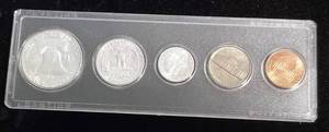 1962 BU MINT SET IN PLASTIC 50C 25C 10C 5C 1C