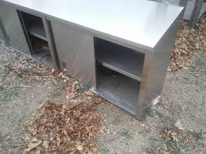 lot 27 image: 9 feet of Stainless upper cabinets.