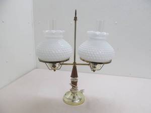 Vintage lamp, milk glass shades