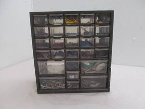 Storage organizer, assortment of hardware