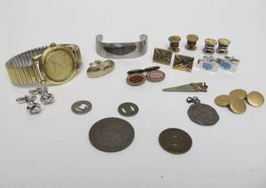 lot 114 image: Estate Lot of Vintage Mens Accessories etc - Including Vintage OMEGA Automatic Seamaster Watch