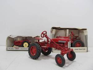 lot 11 image: 3 Diecast Metal Tractors - Farmall etc