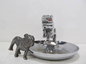 lot 15 image: Vintage Chrome MACK TRUCKS Advertising Ashtray & Paperweight