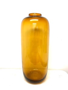 lot 203 image: HUGE Amber Art Glass Signed Zodax Floor Vase