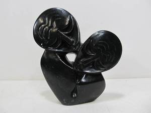 lot 36 image: Carved Stone Kissing Sculpture