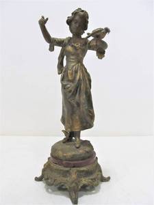 lot 92 image: Antique Victorian Maiden Figural Spelter Sculpture - Emile Carlier