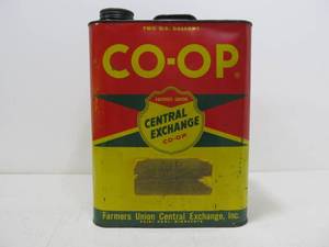 lot 130 image: Vintage CO-OP Central Exchange 2 Gallon Motor Oil Can