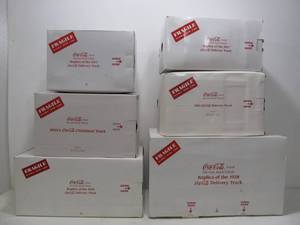 lot 135 image: Lot of 6 Large COCA COLA 1920s-30s Replica Diecast Delivery Trucks