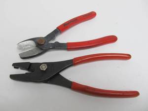 lot 151 image: SNAP ON HCP48BP Slip Joint Hose Clamp Pliers & Snap On Blue Point Cutters