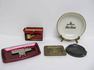 lot 155 image: Group of Vintage Ashtrays & Pipe