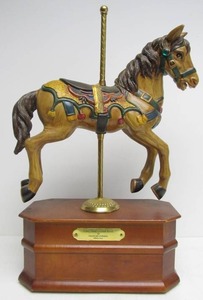 lot 217 image: Large Working Musical Coney Island Carousel Horse by Charles Carmel