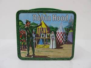 lot 266 image: Nice Vintage 1956 ROBIN HOOD Metal Lunch Box