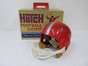 lot 272 image: Vintage HUTCH Football Helmet wEarly Hutch Football Box