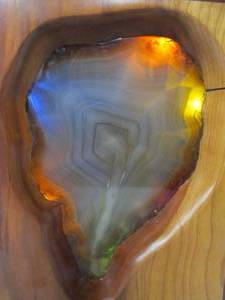 lot 304 image: Very Cool Artisan Made Glowing Stone Lamp