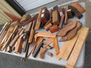 lot 288 image: LARGE Lot of Quality Exotic Woods - Boards Slabs etc
