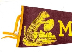 lot 257 image: Early vintage MN GOPHERS Football Full Size Felt Pennant