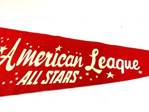 lot 259 image: Orig Vintage 1960s Era AMERICAN LEAGUE ALL STARS Baseball Pennant