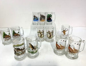 lot 334 image: Lot of Vintage SCHMIDT BEER Collectors Series Glass Beer Mugs
