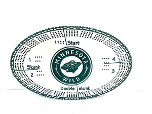 lot 340 image: Thick Ceramic MN WILD Double Skunk Cribbage Board