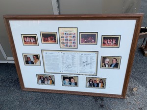 lot 282 image: LARGE Framed GRAND OLE OPRY Photograph & Autographed Program Display