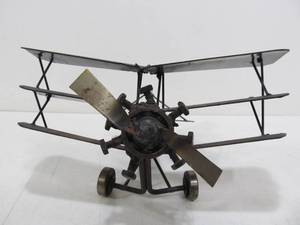 lot 299 image: Welded Metal Airplane Plane Sculpture Art Signed MARIO