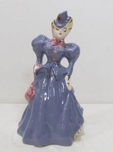 lot 352 image: Vintage 1940s-50s Large California Modglins Art Pottery Lady in Dress Figurine