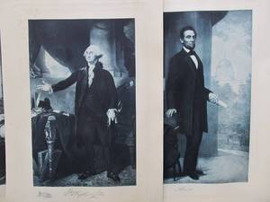 lot 355 image: Group of Large Antique Presidential Portrait Prints