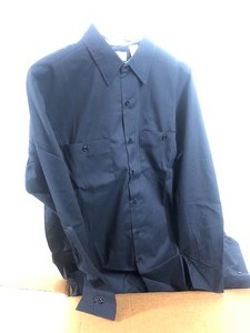 lot 321 image: Full Case of Brand New Mens Navy Blue Light Weight Work Shirts - Size MRegular
