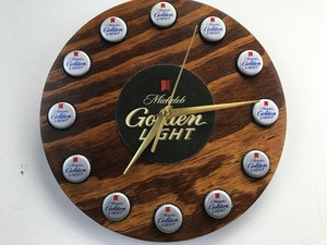 lot 2 image: Handmade Michelob Golden Light Beer Clock