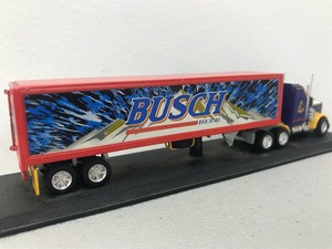 lot 21 image: Busch Beer Collectable Miniature Semi-Truck w Stand