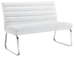 lot 6 image: Soho White Modern Dining Bench