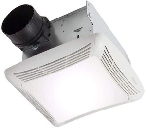 lot 43 image: 80 CFM Ceiling Bathroom Exhaust Fan with Light
