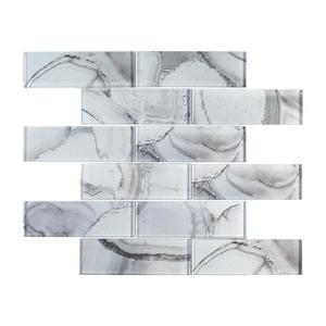 lot 47 image: Geode Brick Gray 11.625 in. x 11.75 in. x 8 mm Interlocking Glossy Glass Mosaic Tile (6 sheets)