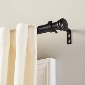 lot 54 image: Mix and Match 72 in. L to 144 in. L Telescoping 1 in. Single Curtain Rod Kit in Matte Black
