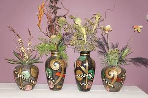 lot 20 image: 4 Decorative Vases with Fill
