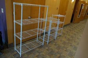 lot 34 image: 3 Metal Shelves