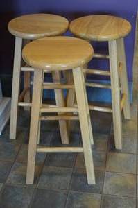 lot 36 image: 3 Wood Stools