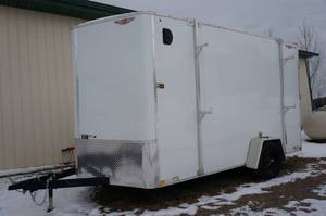 lot 3 image: 2019 H&H 7 x 12 Enclosed Trailer - Side Ladder Rack