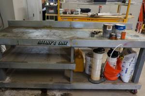 lot 136 image: Metal Work Bench with Contents