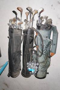 lot 260 image: 3 Golf Bags, Clubs, Balls