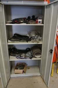 lot 401 image: Metal Cabinet with Contents - Snowmobile Parts