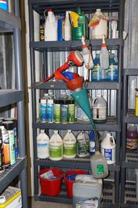 lot 438 image: Shelf with Contents - Cleaning