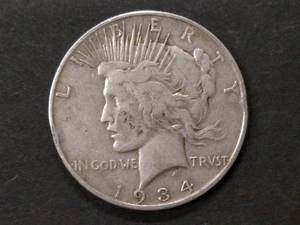 1934 S Peace Silver Dollar...