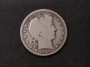 1906 O Barber Silver Half Dollar...
