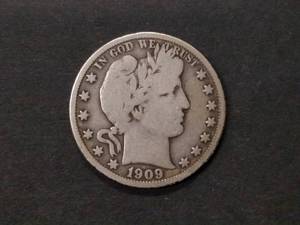 1909 Barber Silver Half Dollar...
