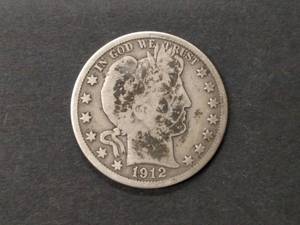 1912 Barber Silver Half Dollar...