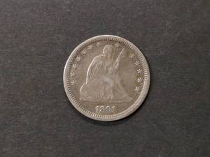 1891 Seated Liberty Silver Quarter...